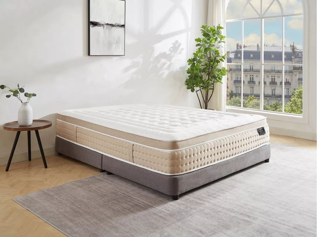 Matelas 180 x 200 cm hybride ressorts ensachés 7 zones et gel à mémoire de forme rafraichissant ép.30cm - NAZILI de YSMÉE