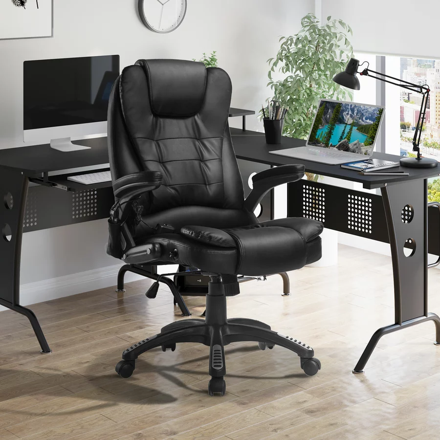 HOMCOM Bürosessel  Chefsessel mit Massagefunktion schwarz