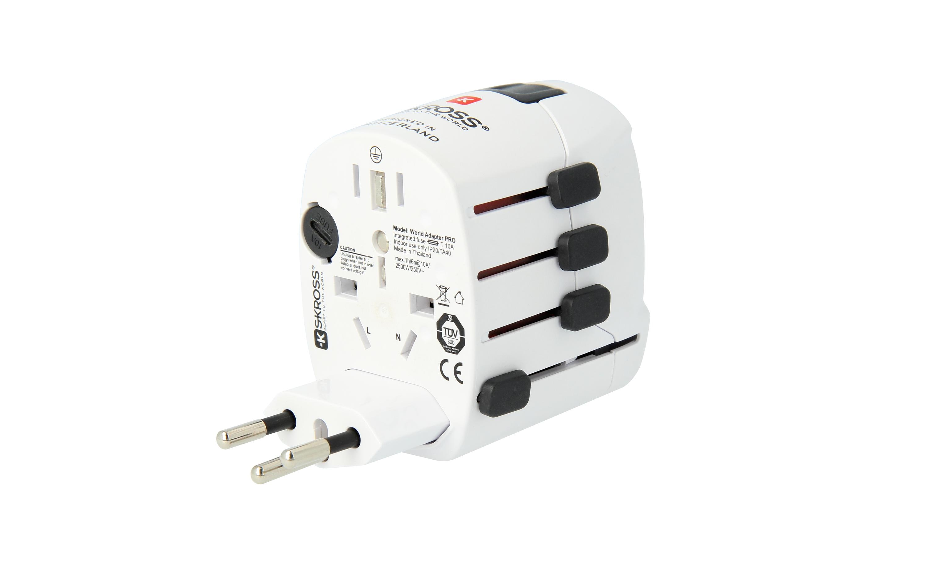 Weltreiseadapter PROKompakter 3-poliger Weltreiseadapter