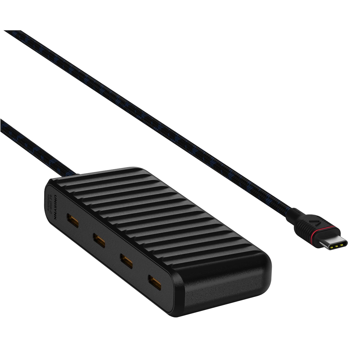 Unisynk USB-C til 4x USB-C mini hub (sort)