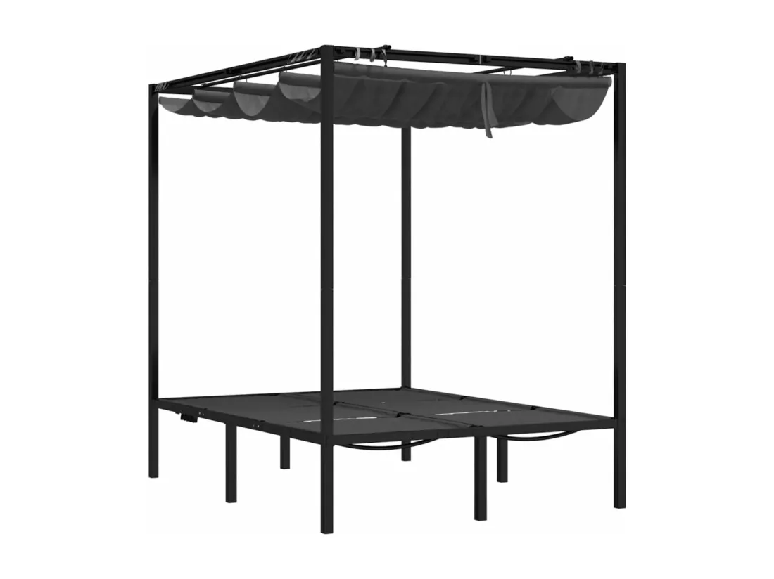 Chaise longue double avec rideaux latéraux et supérieurs
