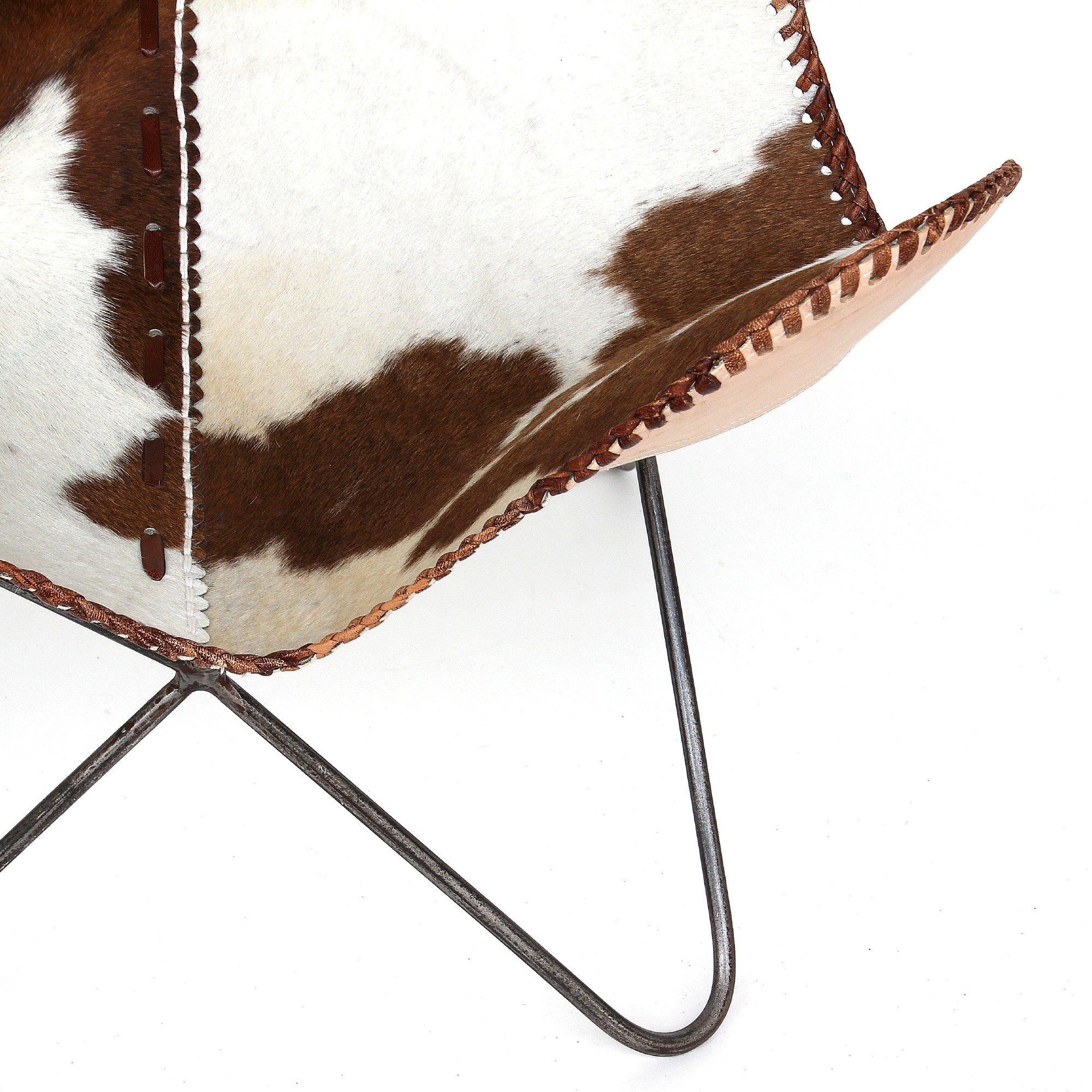 Lounger 'Mark', braun-weiß, vernickelt, T 70 cm, B 76 cm, H 92 cm von fischer's lagerhaus