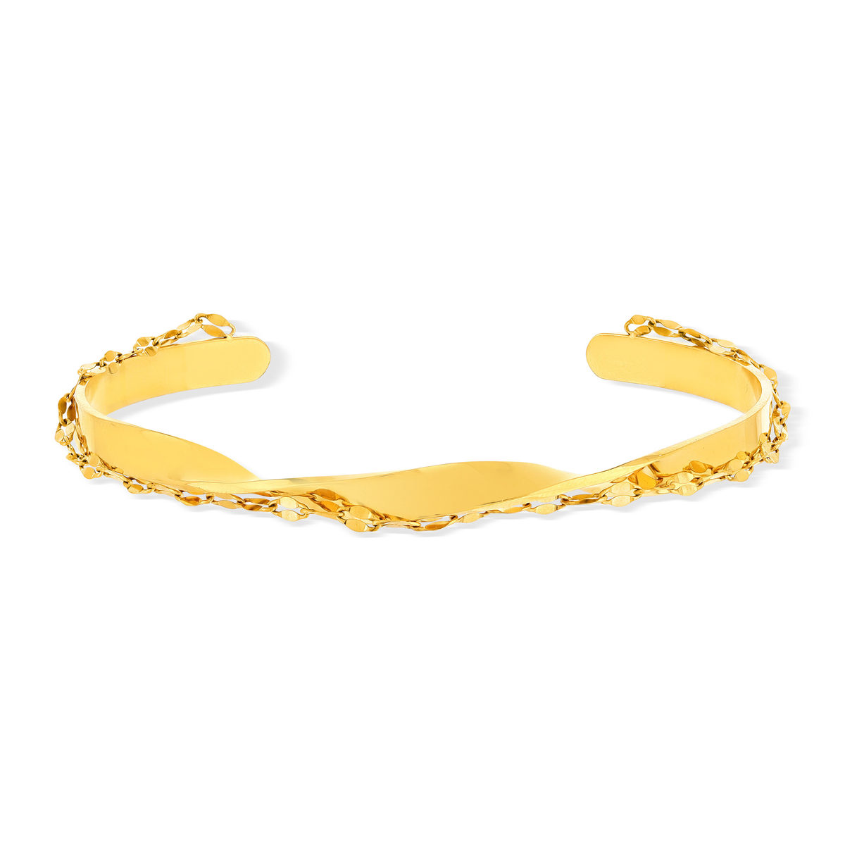 Bracelet rigide acier jaune diamètre 60 mm
