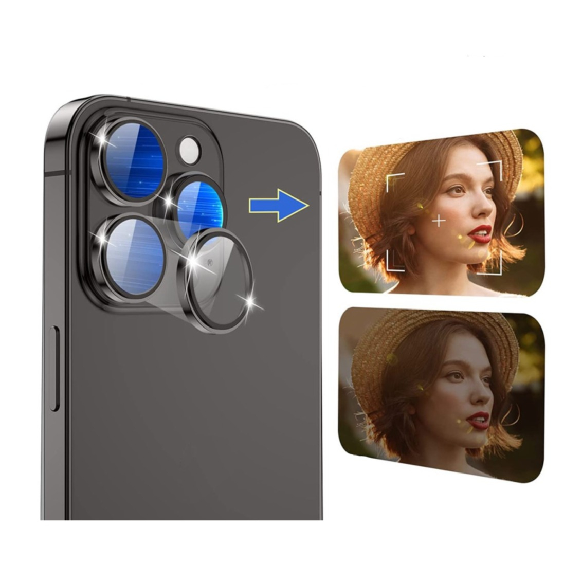 iPhone 14 Pro / iPhone 14 Pro Max Kameraschutz Objektiv Ring Protector Abdeckung - Gold