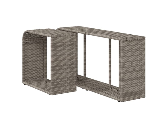 VIDAXL - Patère étagères de rangement 2 pcs gris résine tressée