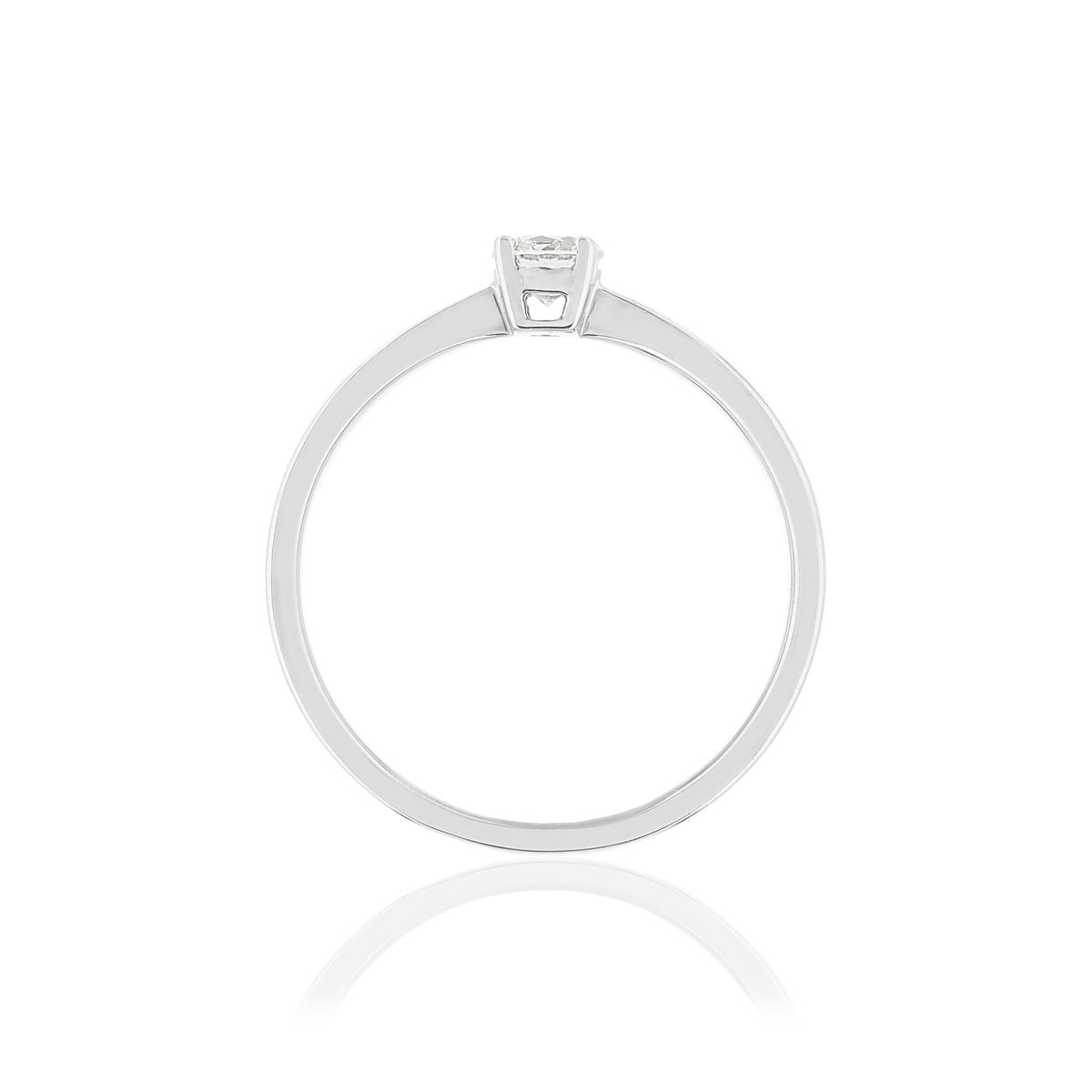 Solitaire or blanc 750 diamant 0.23 carat h/si
