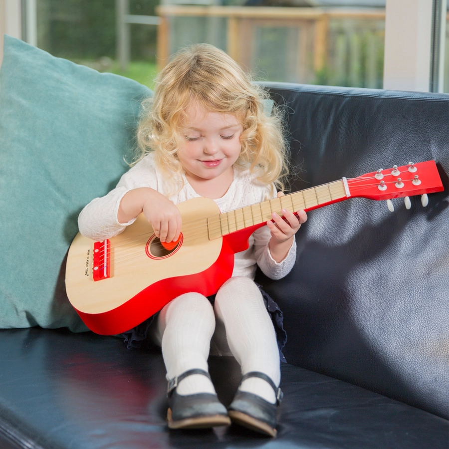 New Classic Toys Gitarre - DeLuxe - NaturRot