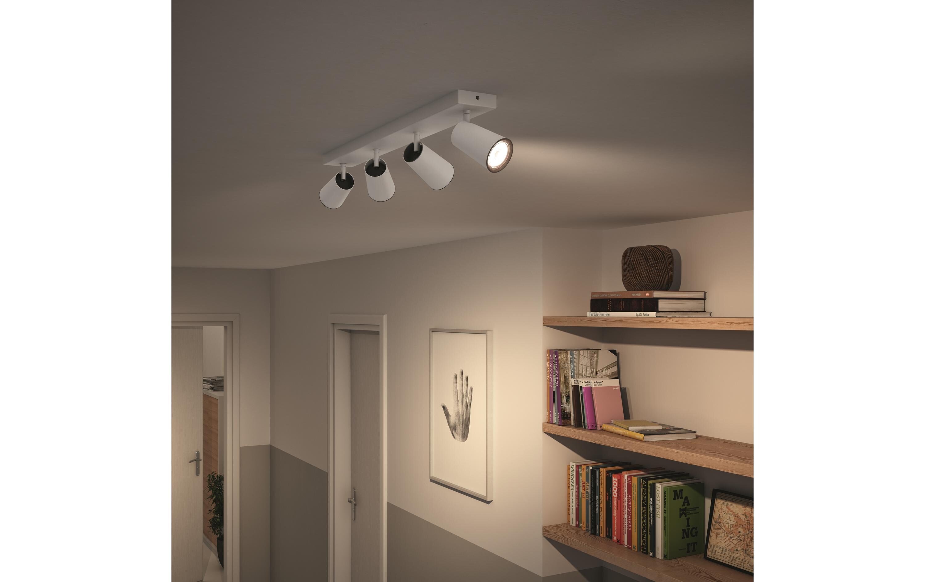 Aufbauspot Paisley, 4 x GU10, 5.5 W, WeissMyLiving Aufbauleuchte mit beweglichem Leuchtenkopf