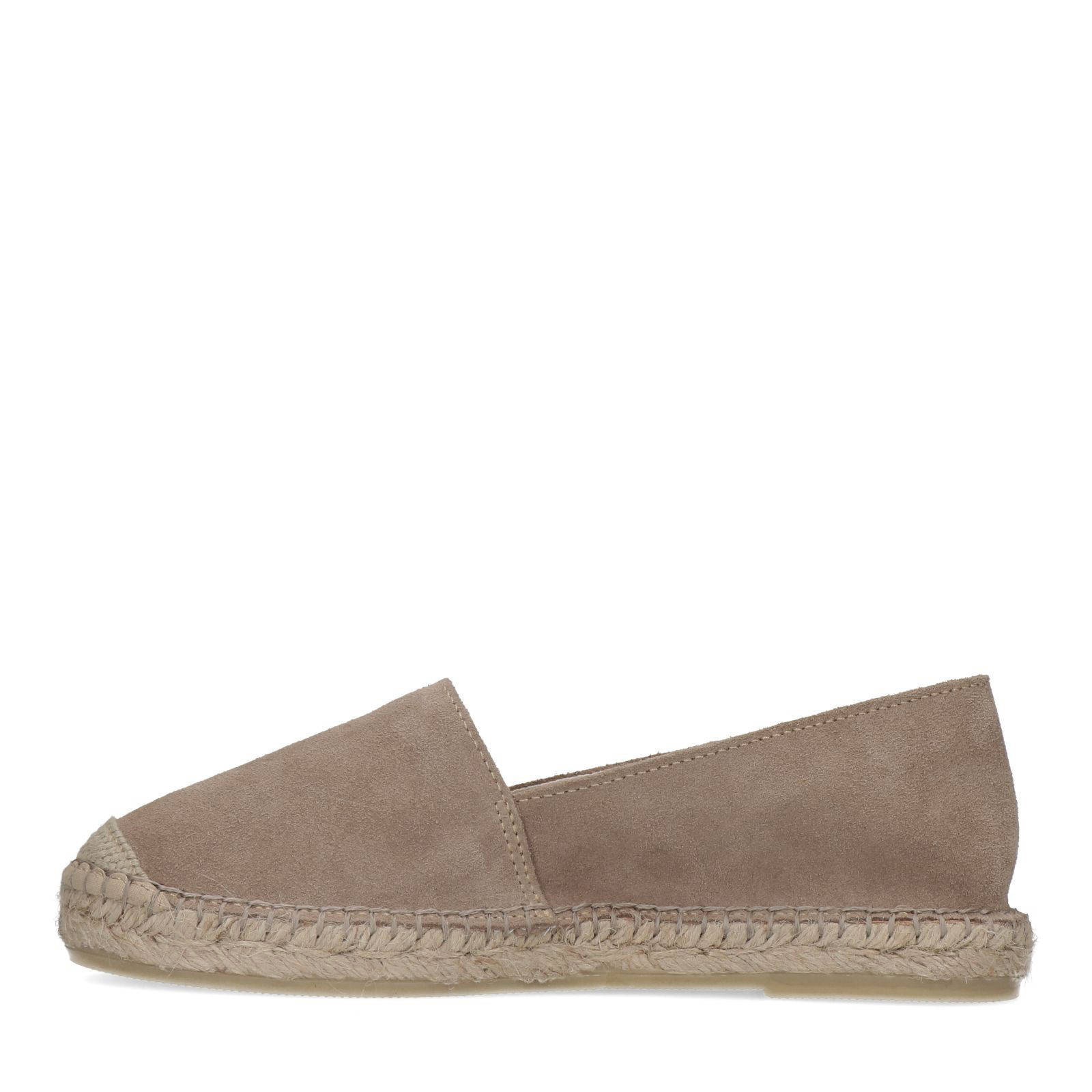 Manfield suède espadrilles taupe