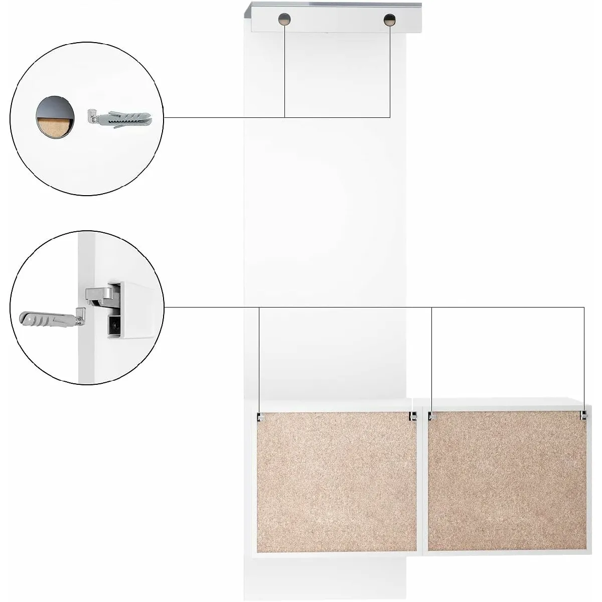 MPC Vestiaire Blanc Mat et Panneau Crème Laqué