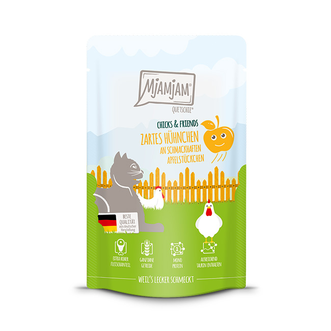 Quetschie - Chicks & Friends zartes Hühnchen an schmackhaften Apfelstückchen