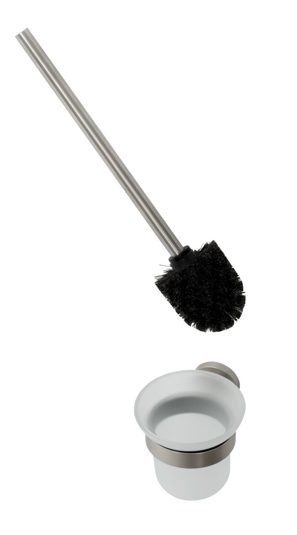 Plieger Vigo toiletborstel met glas geborsteld chroom