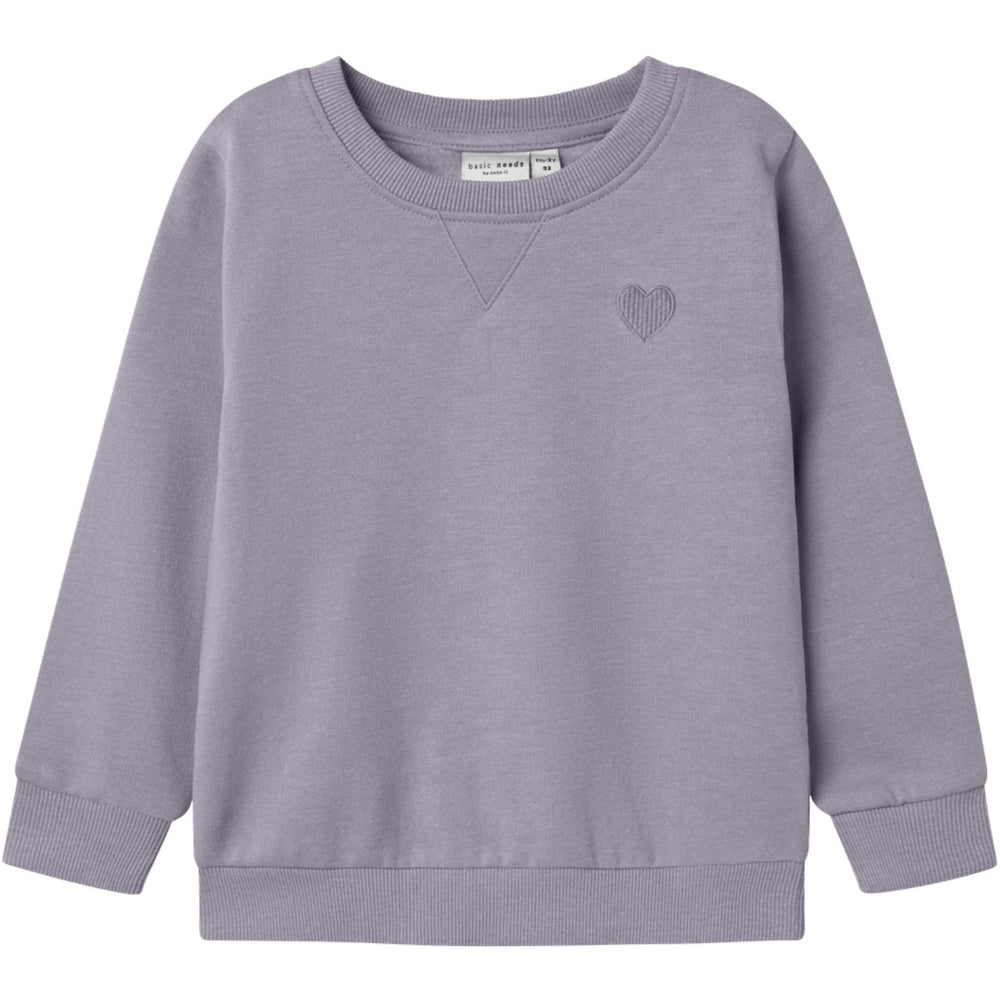 Køb Name It Lavender Gray Nmfvima Ls Sweat Bru Noos