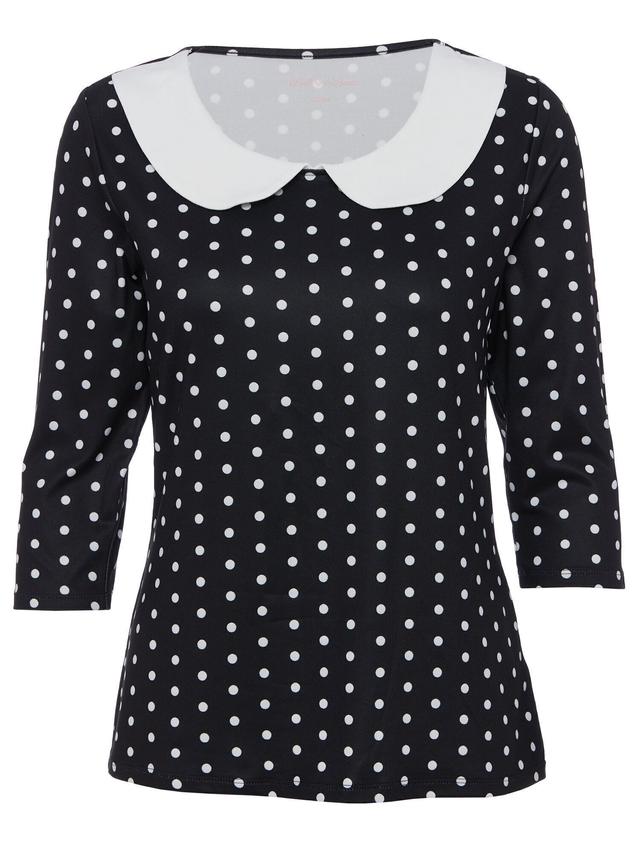 Shirt mit Bubikragen und Punkten