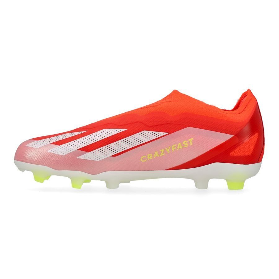 adidas X Crazyfast Elite Laceless FG Energy Citrus - Rouge/Blanc/Jaune Enfant