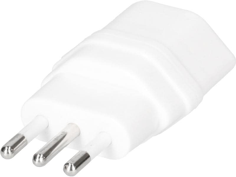 Max Hauri Reiseadapter Italien / Typ 13 3-polig Weisser Netzadapter