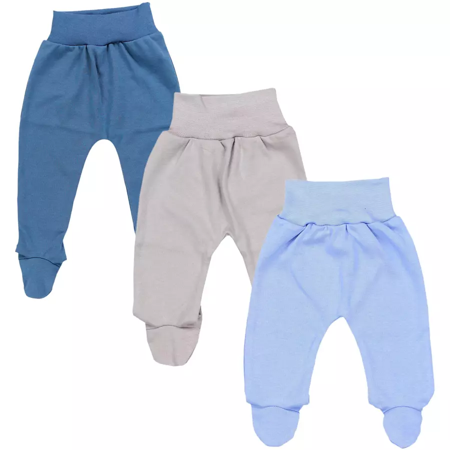 TupTam Baby Jungen Strampelhose mit Fuß 3er Pack cremehellblau