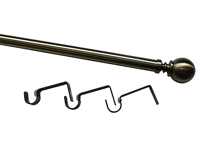 Kit de tringle à rideau extensible embout boule Antiki GoodHome 120/210 cm, ⌀25/28mm doré
