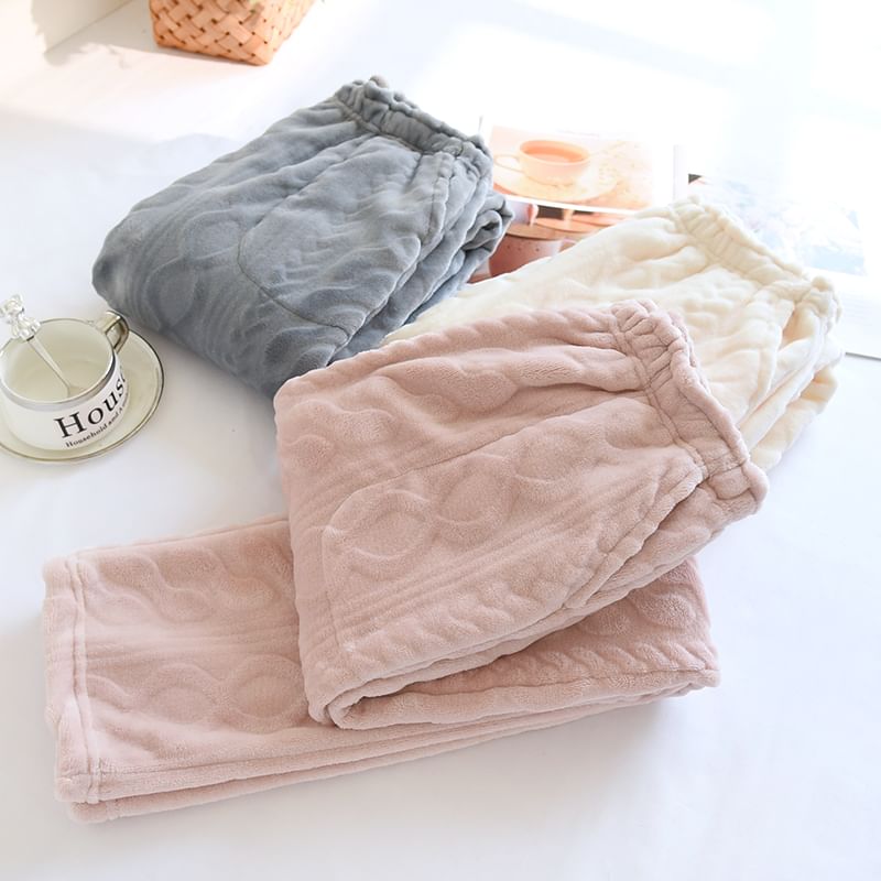 Dogini - Effen fleece pyjamabroek met elastische taille