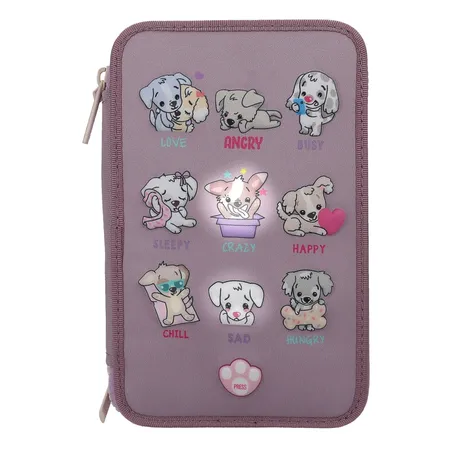 Depesche TOPModel 3-FachFedertasche LED Hunde Stimmungsbarometer