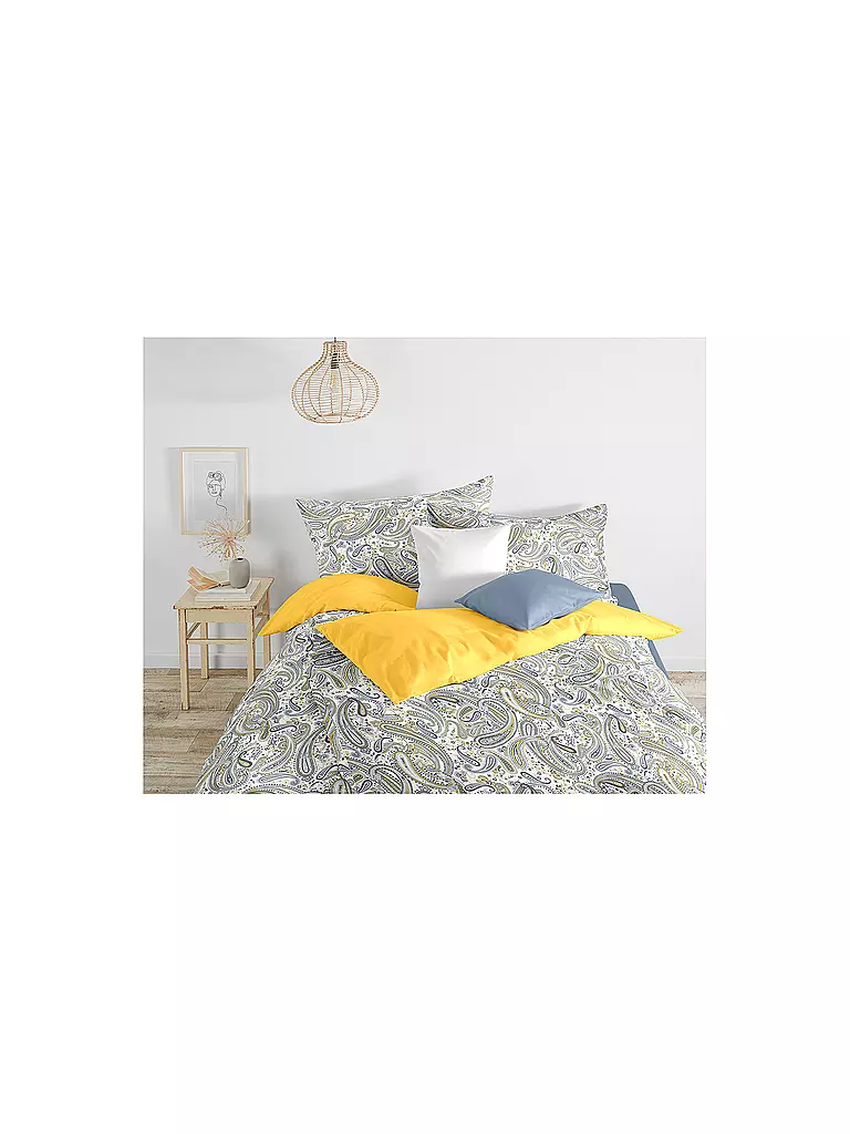 FLEURESSE Satin Bettwäsche AMALFI 70x90cm/140x220cm Limone gelb