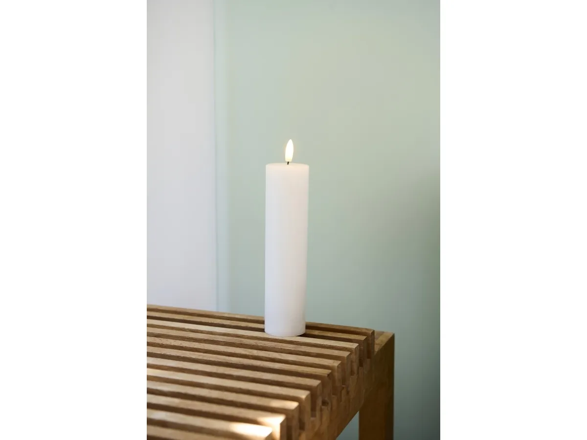 Sirius Sille Genopladelig Bloklys Hvid - Ø 5 cm - H 20 cm