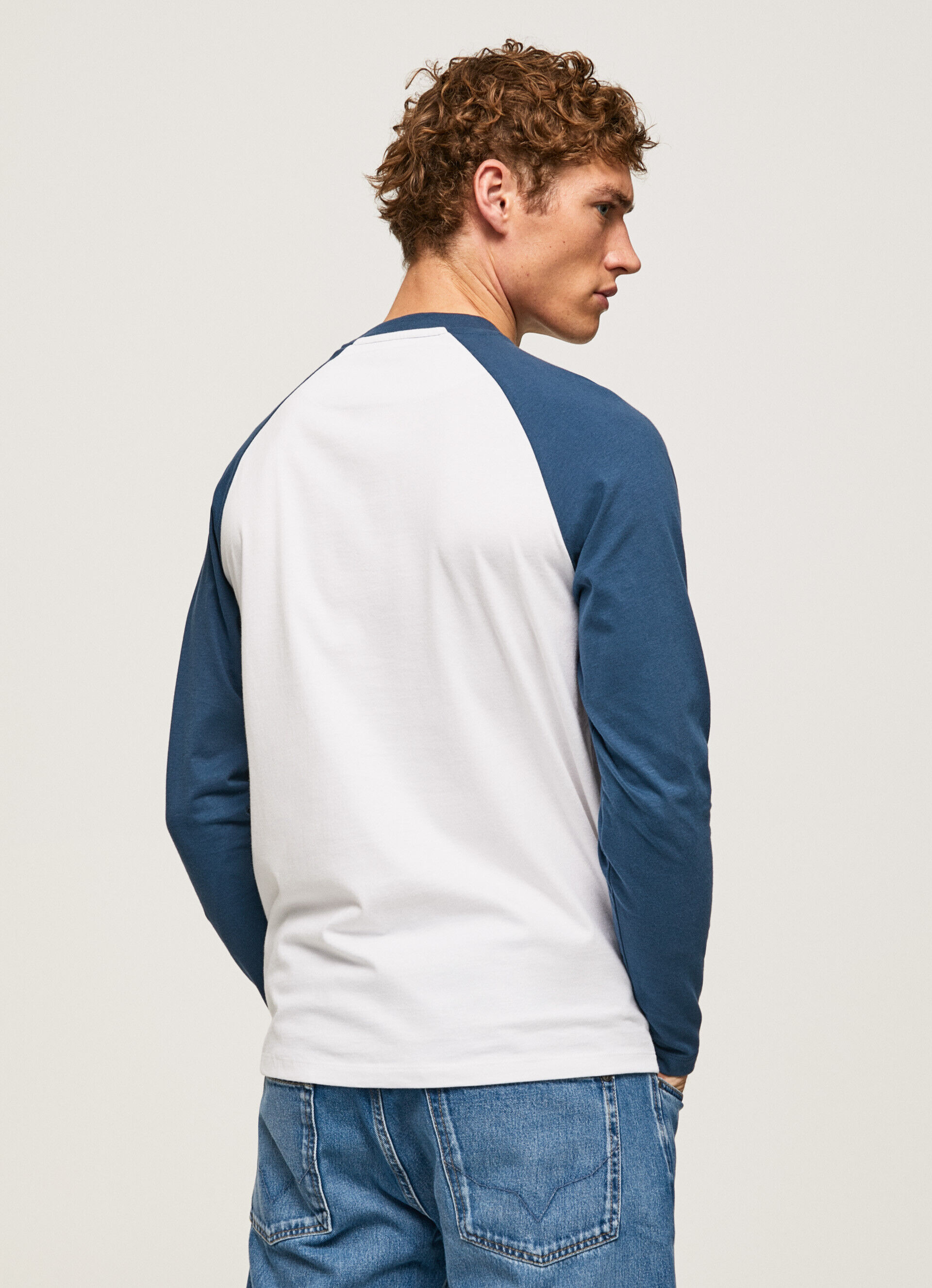 CAMISETA RAGLAN DE MANGA LONGA - azul jarman
