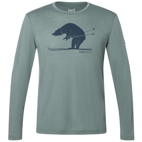 T-shirt randonnée SUPER.NATURAL SKI KARL LS BALSAM GREEN/BLUEBERRY