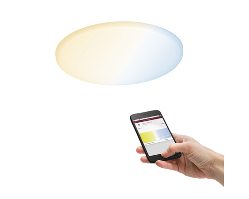 LED Smart Home Inbouwpaneel IP44 15W 1000 lm 3000-6500 K Ø 18,5 cm Inbouwdiameter 60-160 mm Instelbaar Wit Satijn 230V - Compatibel met SMART HOME van hornbach