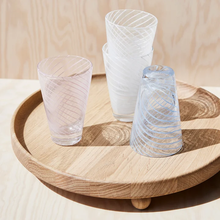 OYOY - Yuka Swirl Trinkglas, weiss (2er-Set)