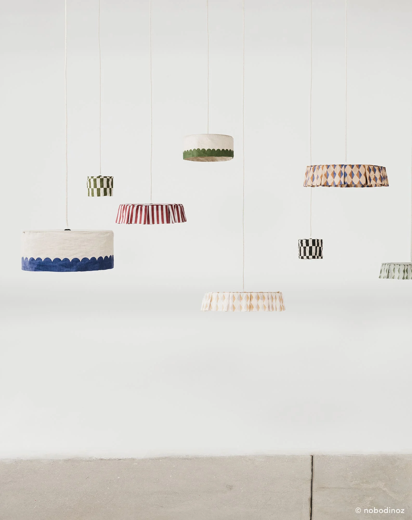 Abat-jour en lin pour suspension diam. 40cm vibes | Vert