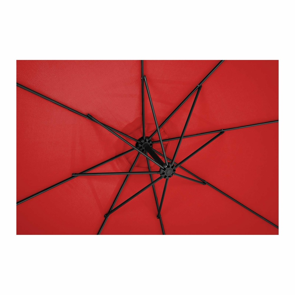 Parasol déporté - rouge - rond - diamètre 300 cm - inclinable