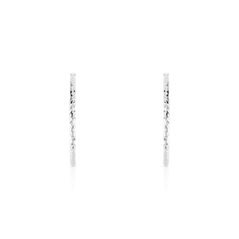 Créoles argent 925 striées 33.50 mm