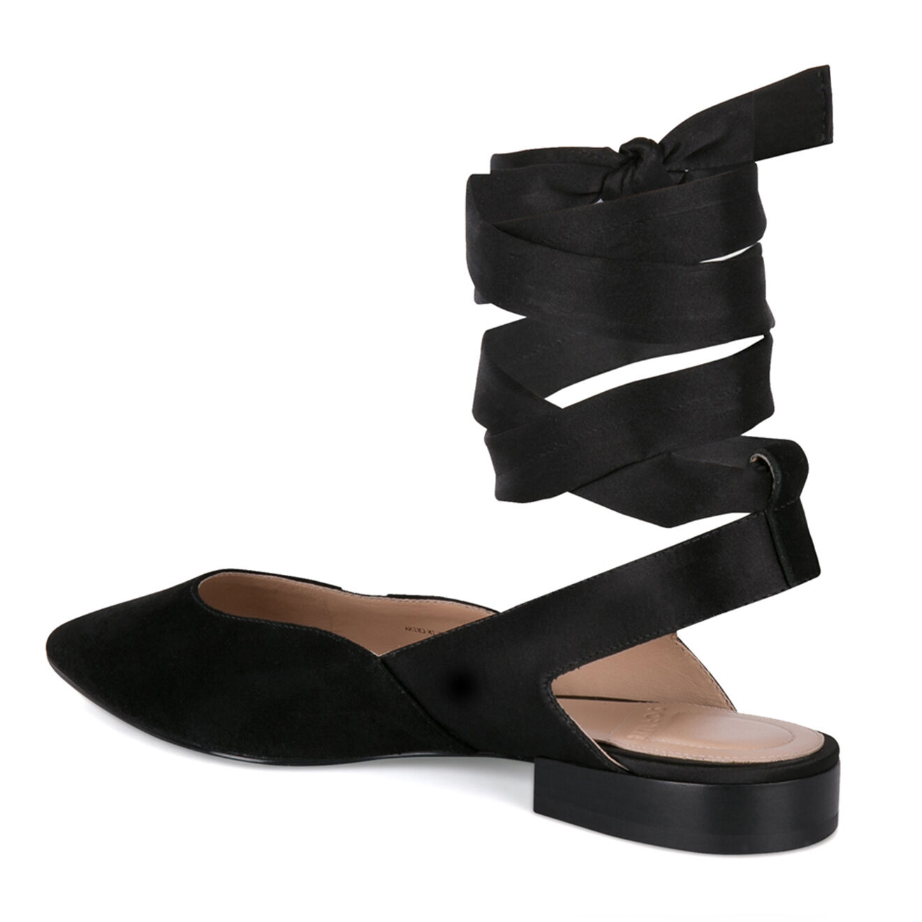 What For Ballerines en Velours de Cuir Amélia noires