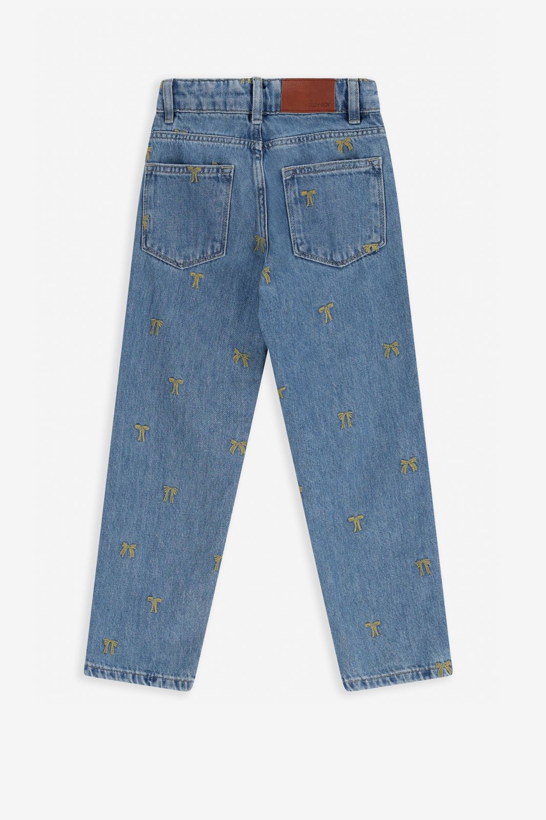 Blauwe tapered jeans met embroidery