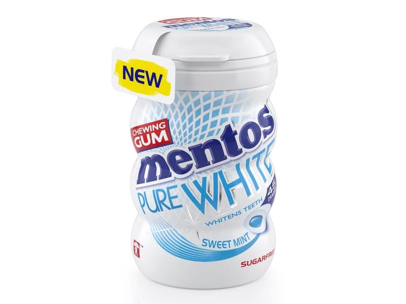 Mentos Kaugummi Pure White Sweetmint 90 g Kaugummi ohne Zucker