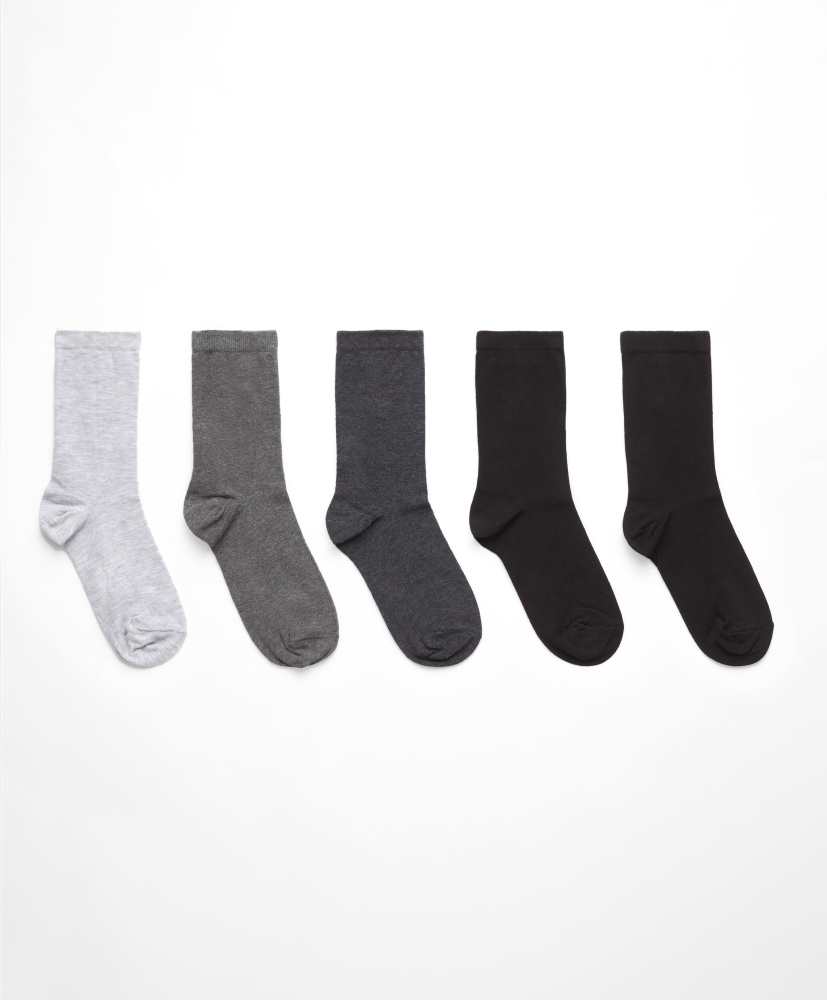 5 pares de meias clássicas de algodão