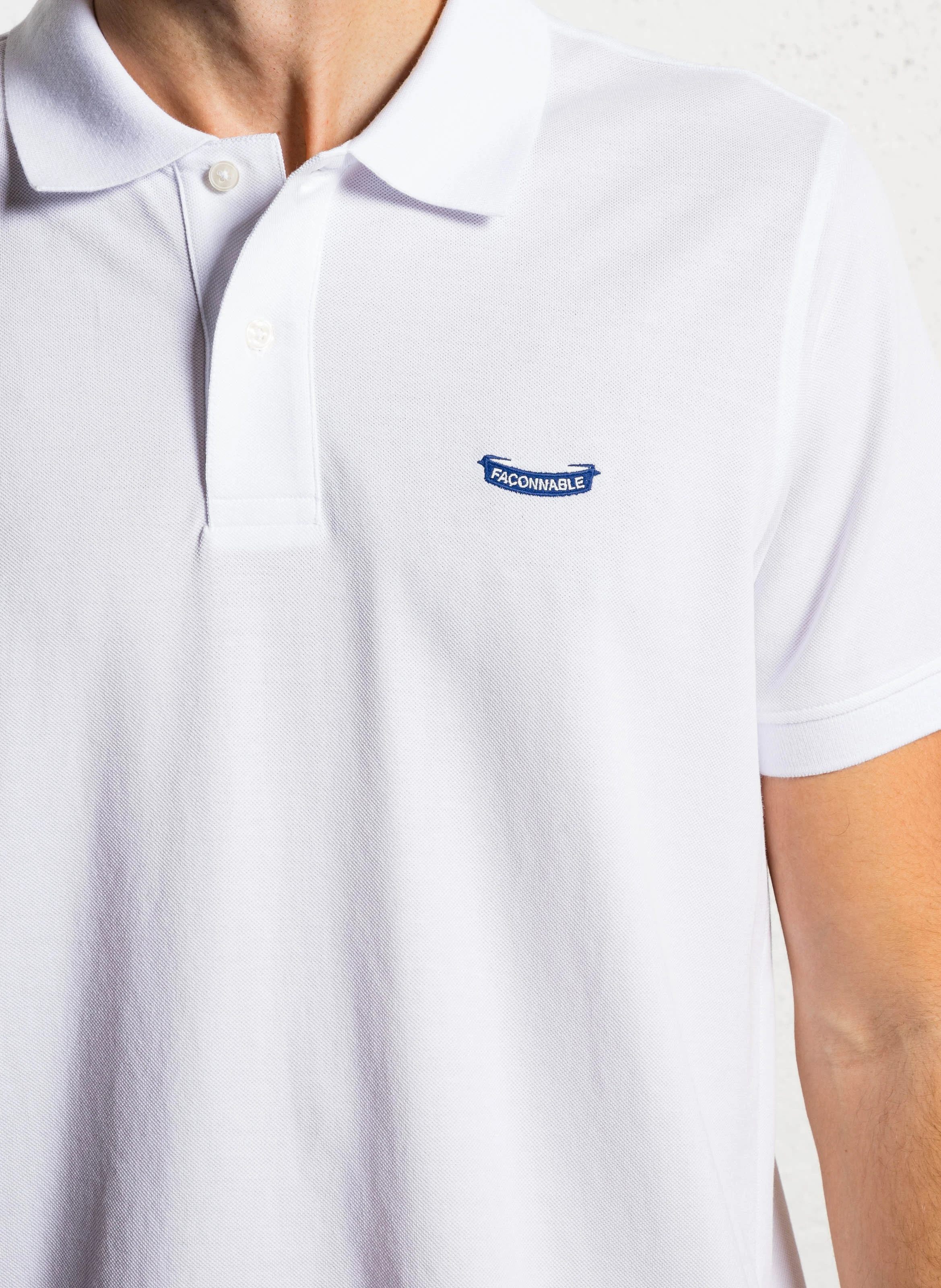 Polo regular-fit en coton piqué | Blanc