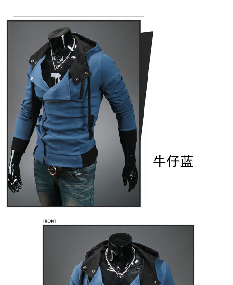 Fireon - Asymmetrische jas met capuchon en rits