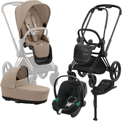 Cybex Priam Duovogn inkl. Aton B2 & Base, Cozy Beige/Matt Black