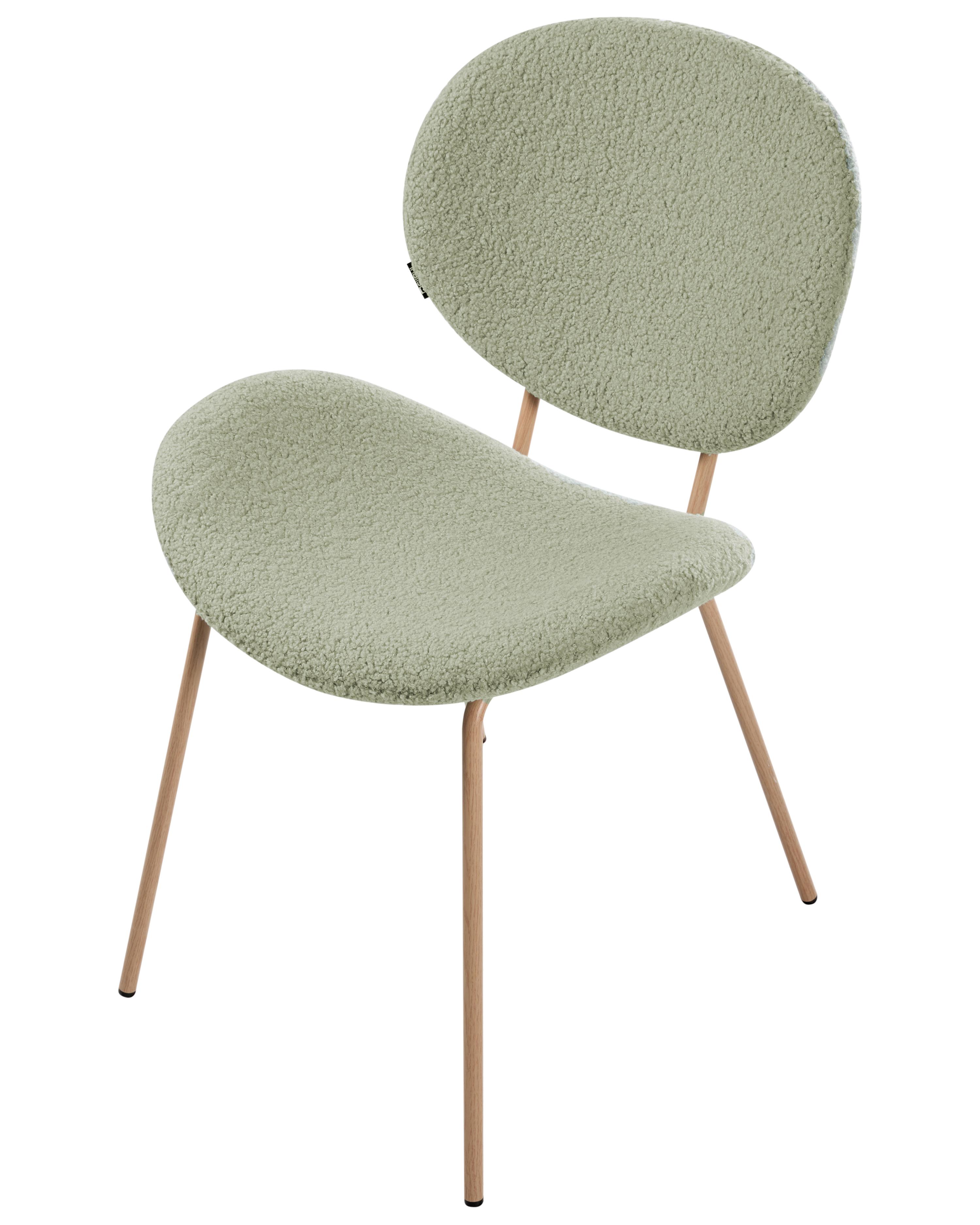 Set van 2 eetkamerstoelen LUANA Bouclé Lichtgroen