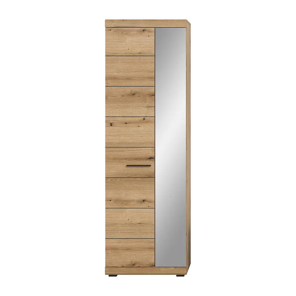 Hioshop Scout kledingkast 1 deur 1 spiegeldeur eik decor