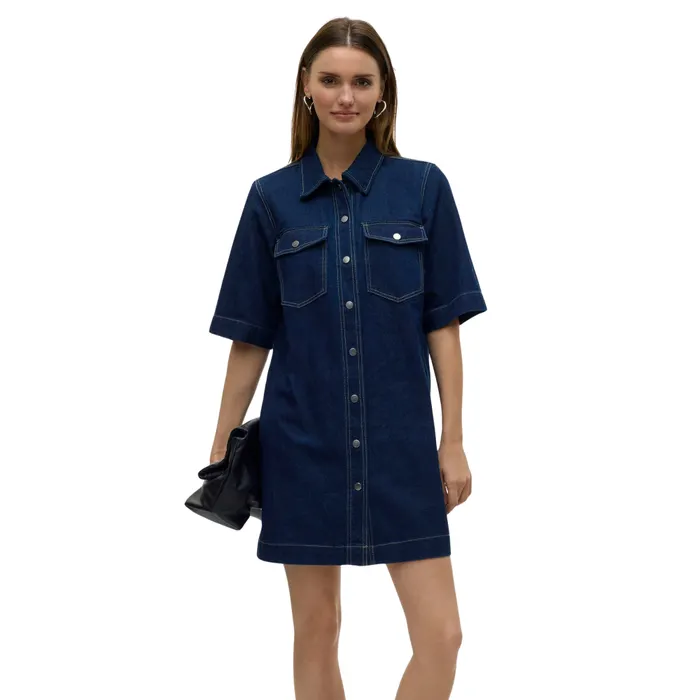 Vero Moda Fenja Denim Short Jurk Dames