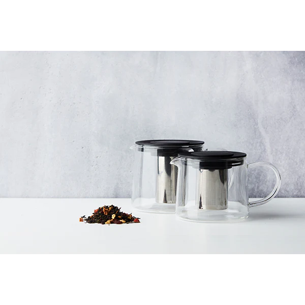Théière en verre avec filtre inox 0,6 L noir Point Virgule