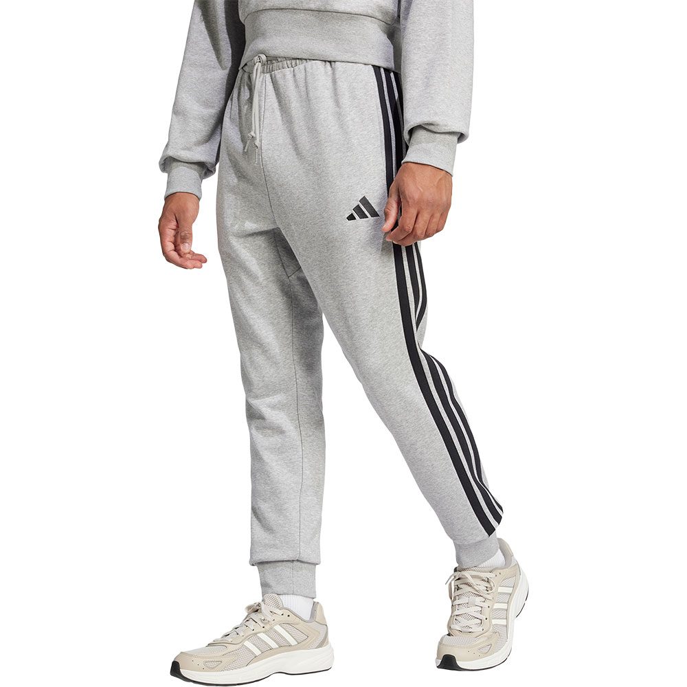 adidas Essentials 3-Streifen French Terry Hose Herren grau