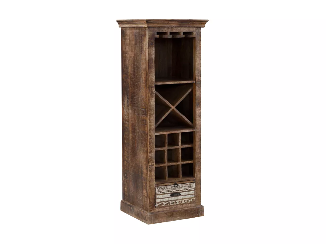 Maneesh | Armoire à vin avec étagères en Marron / Crème