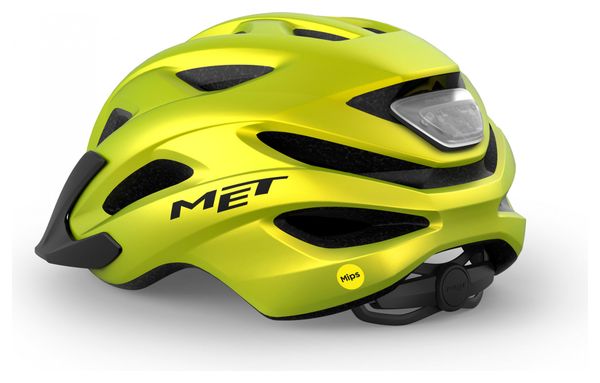 Casque MET Crossover Mips Lime Jaune Metallic Mat