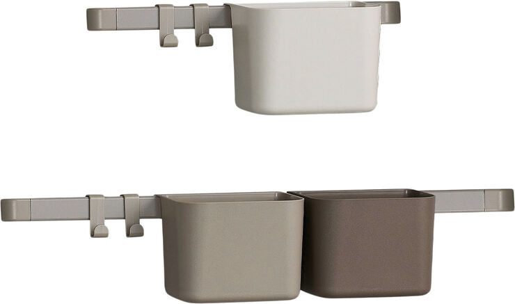 Leander Opbv. holder 3 pk, 1 lang, 1 kort skinne, Cappucino
