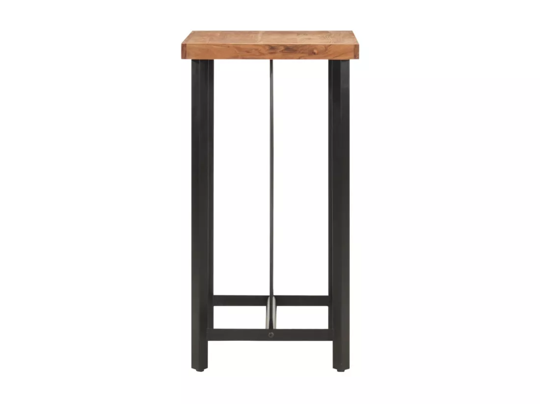 Table de bar 55x55x107 cm bois massif d'acacia et fer