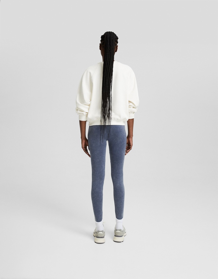 Leggings sem costura com efeito desbotado